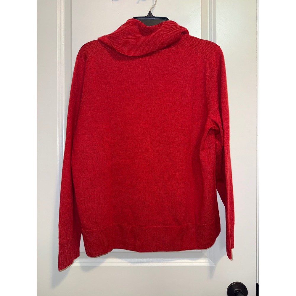 Talbots Cowl Neck Sweater Womens PXL Red NWT Merino Wool Knit Classic Preppy